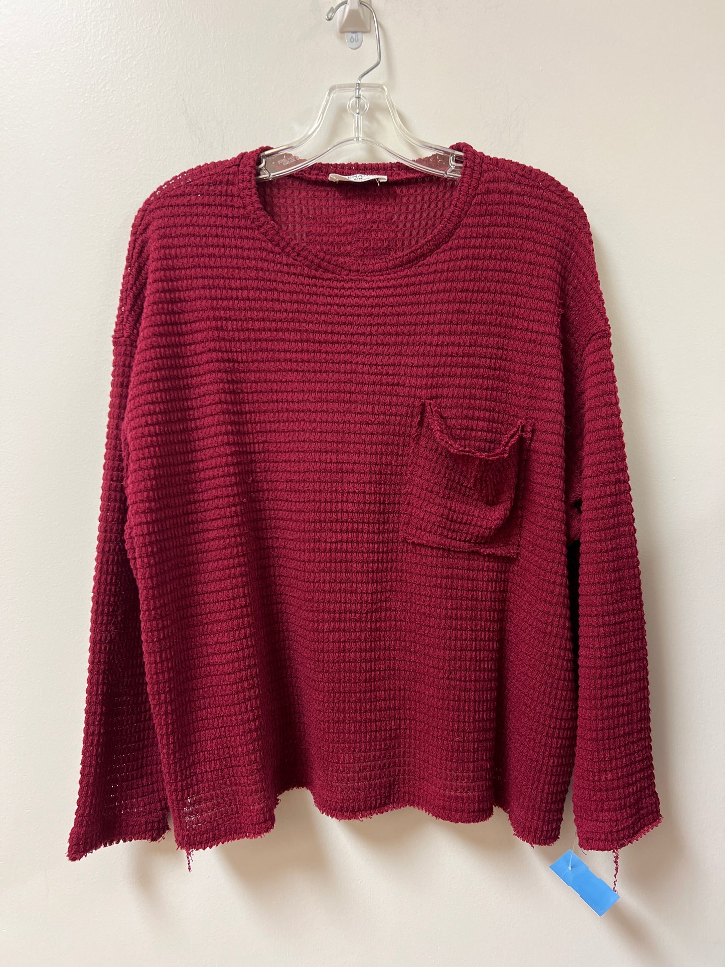 Top Long Sleeve By Zenana Outfitters In Red, Size: S