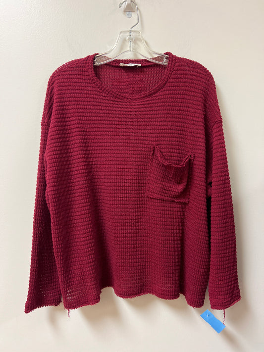 Top Long Sleeve By Zenana Outfitters In Red, Size: S