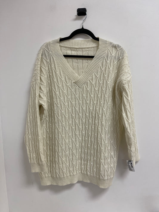 Sweater By Clothes Mentor In Cream, Size: L