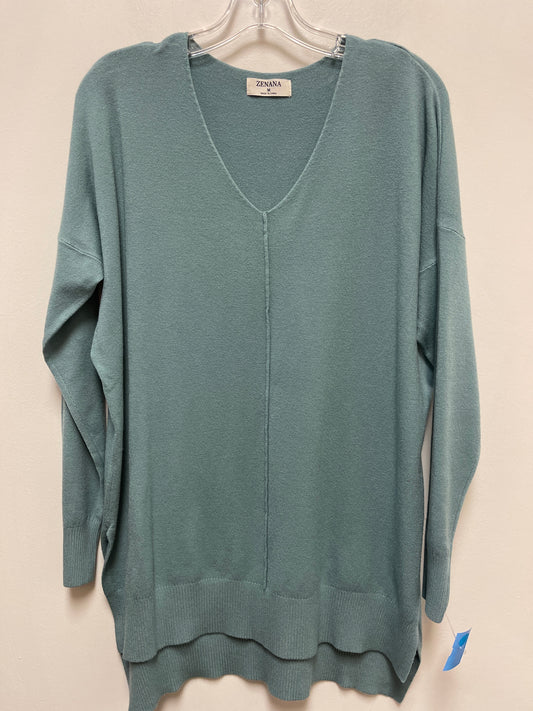 Tunic Long Sleeve By Zenana Outfitters In Blue, Size: M