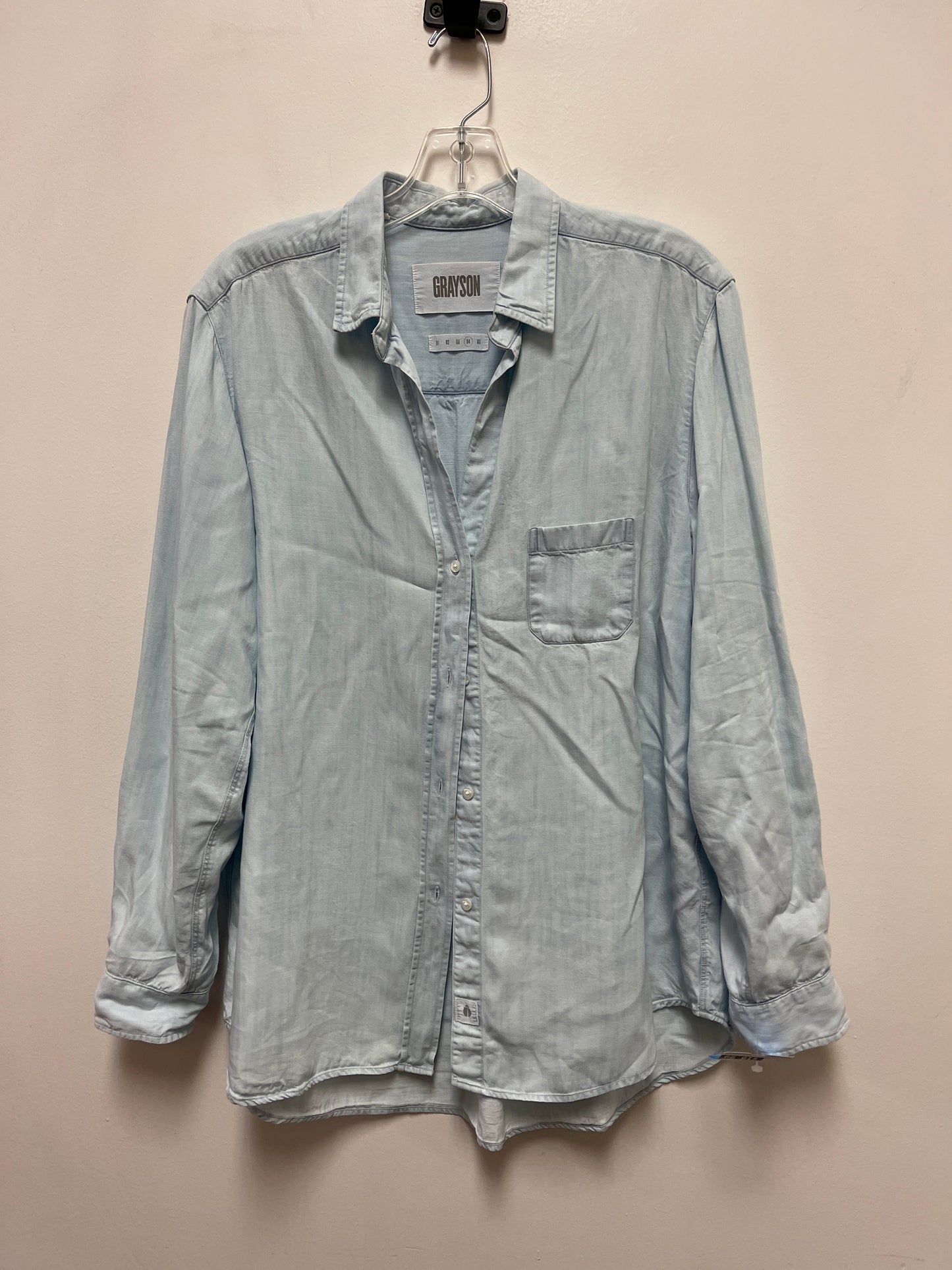 Top Long Sleeve By Grayson In Blue, Size: M