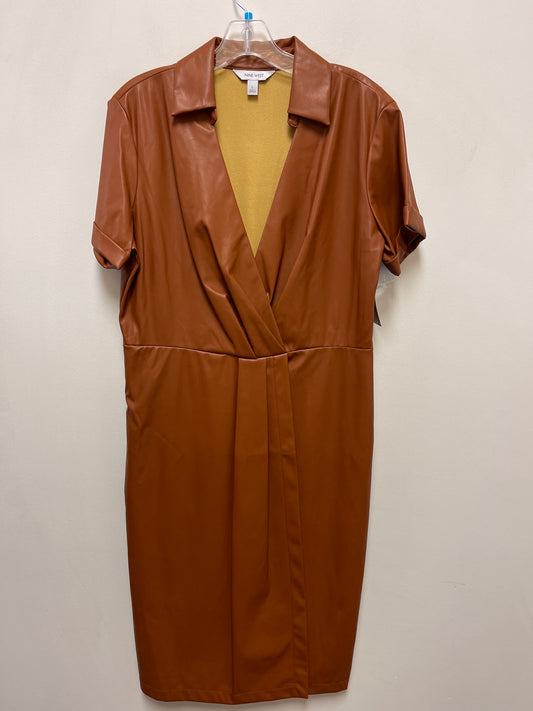 Dress Casual Midi By Nine West In Brown, Size: L