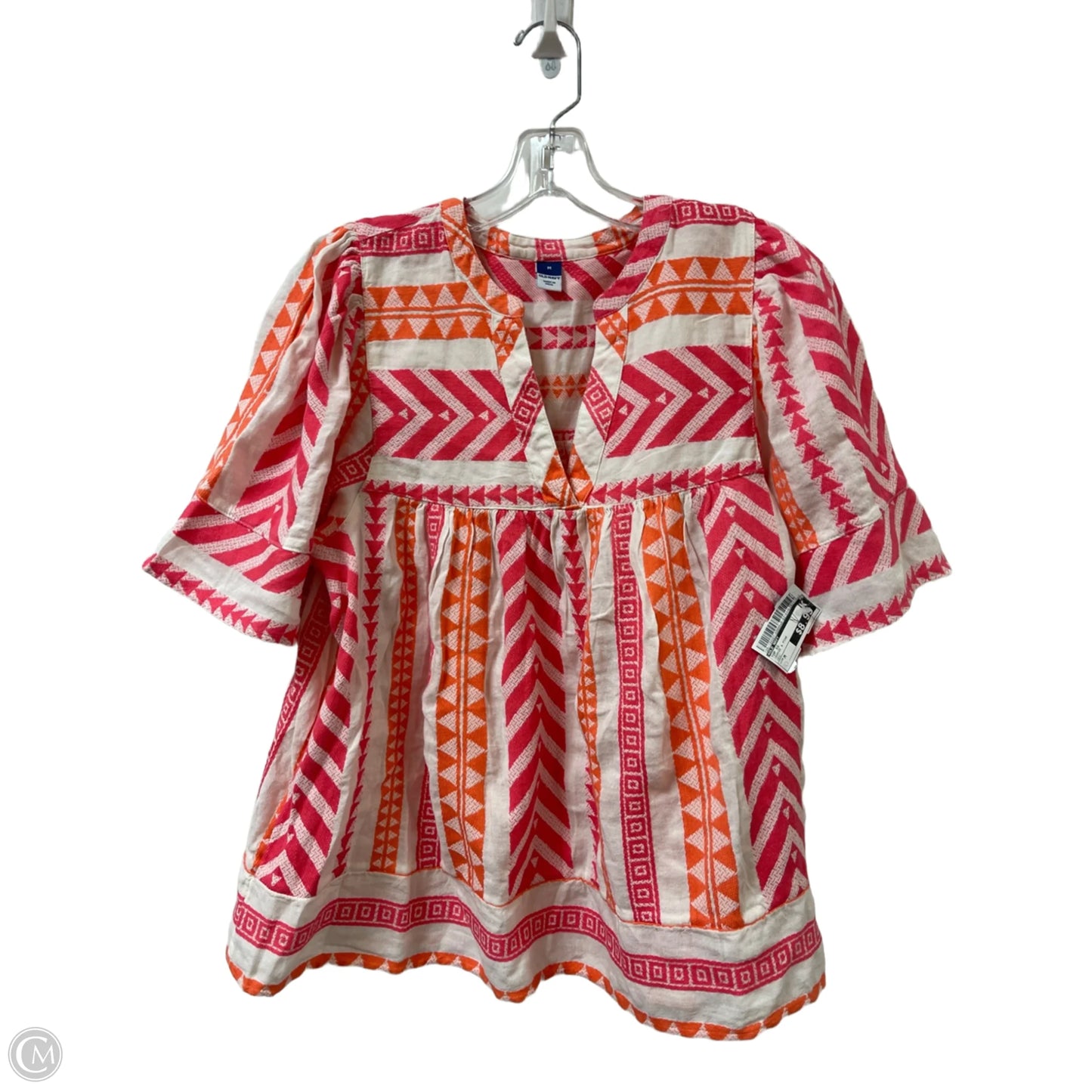 Top Short Sleeve By Old Navy In Orange & Pink, Size: M