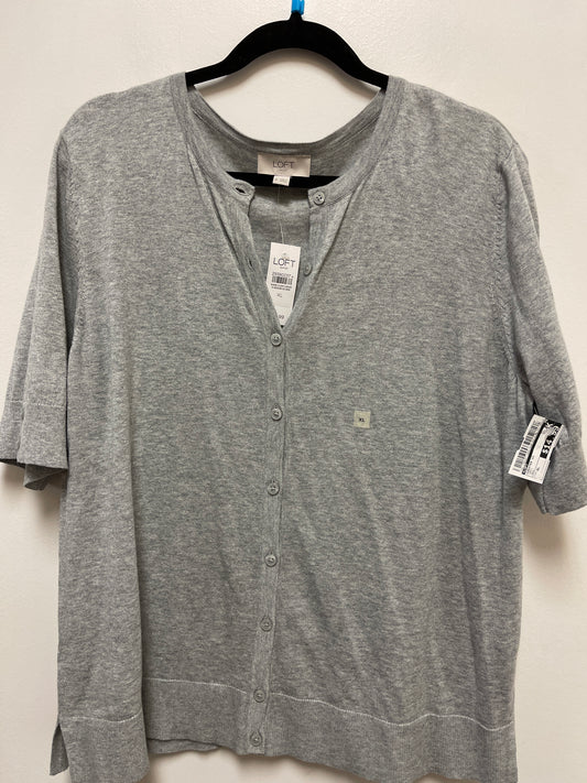 Sweater Short Sleeve By Loft In Grey, Size: Xl