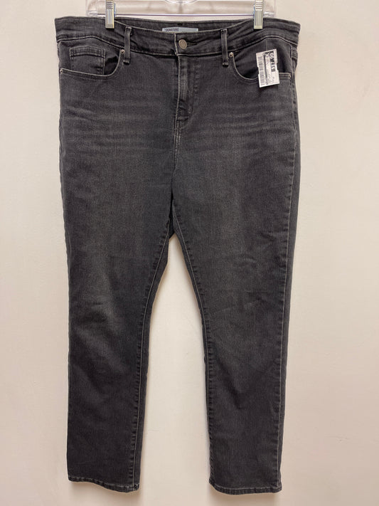 Jeans Straight By Levis In Grey Denim, Size: 14