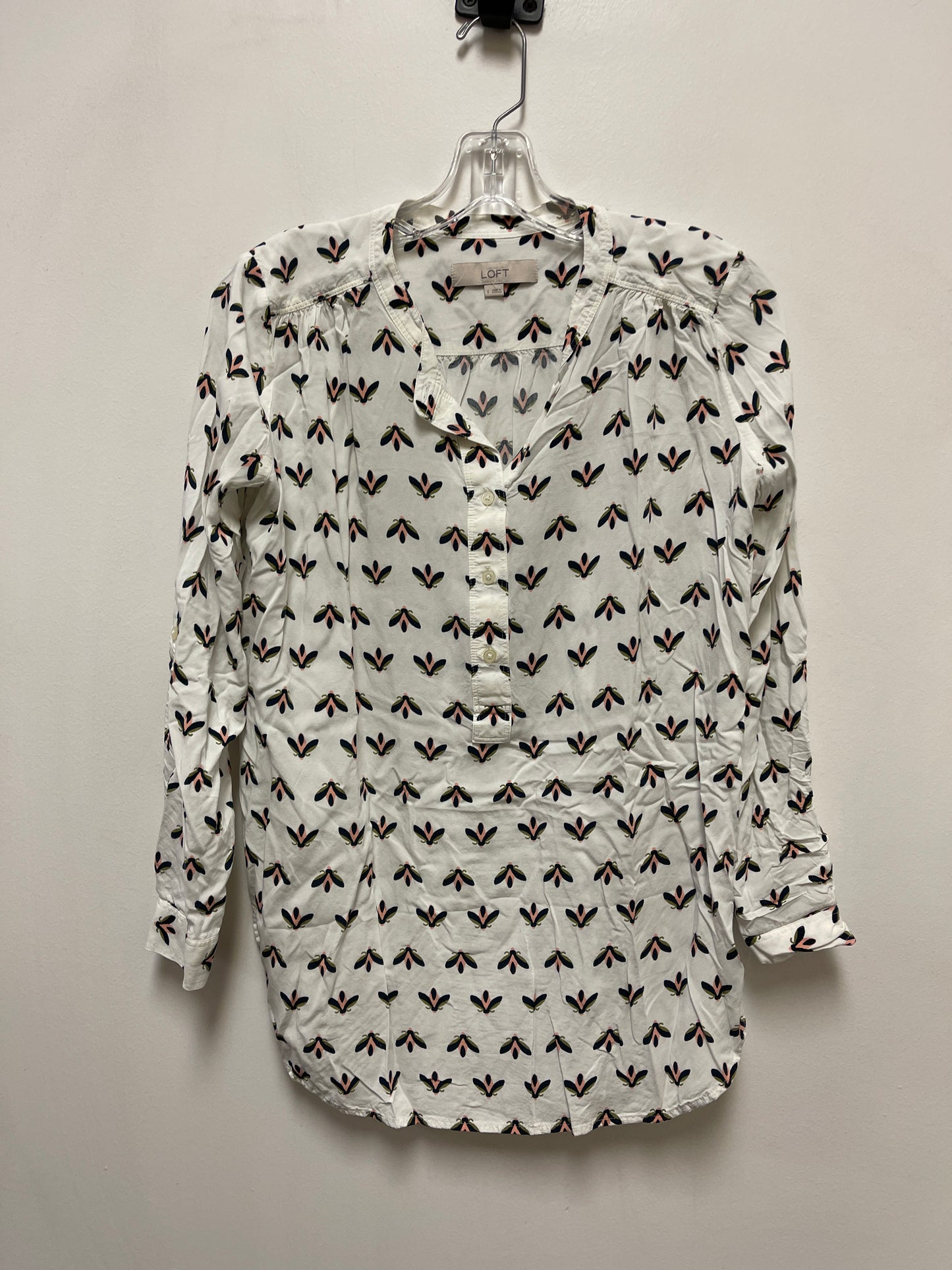 Top Long Sleeve By Loft In White, Size: S