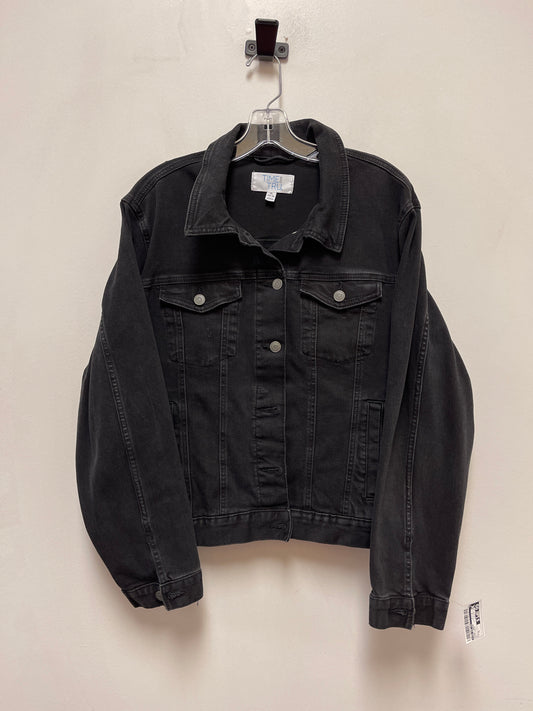 Jacket Denim By Time And Tru In Black Denim, Size: Xl