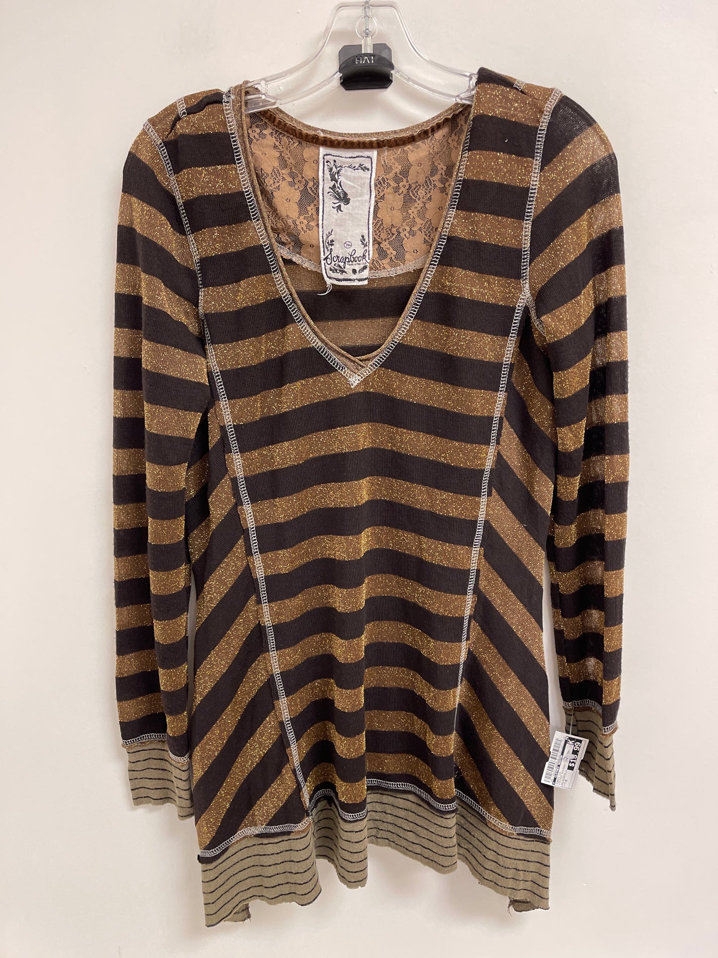 Tunic Long Sleeve By Clothes Mentor In Striped Pattern, Size: M