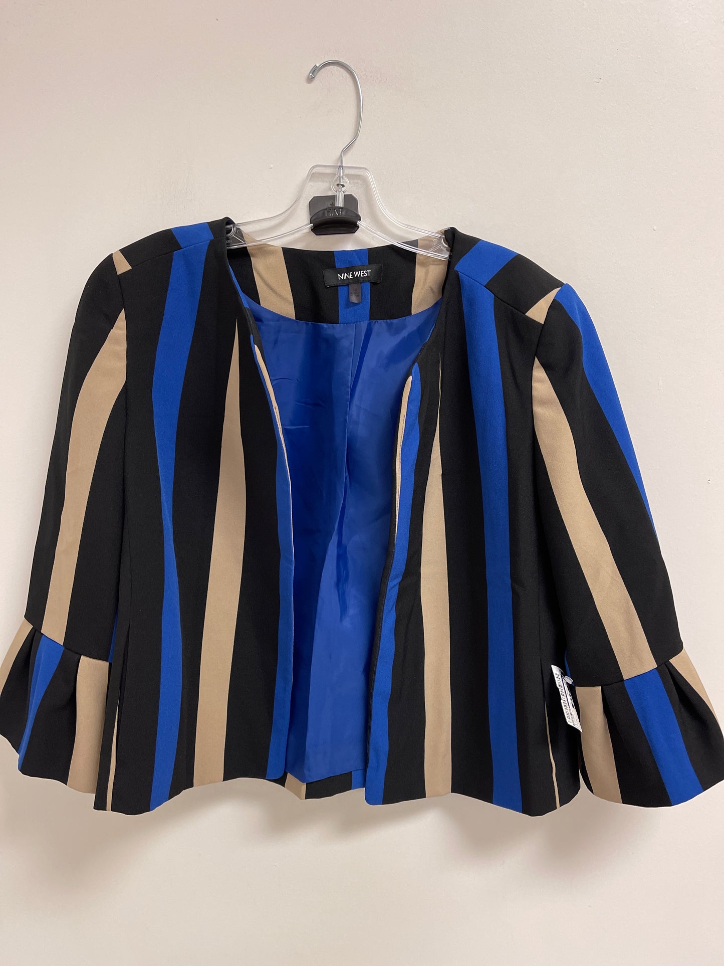 Blazer By Nine West In Striped Pattern, Size: M