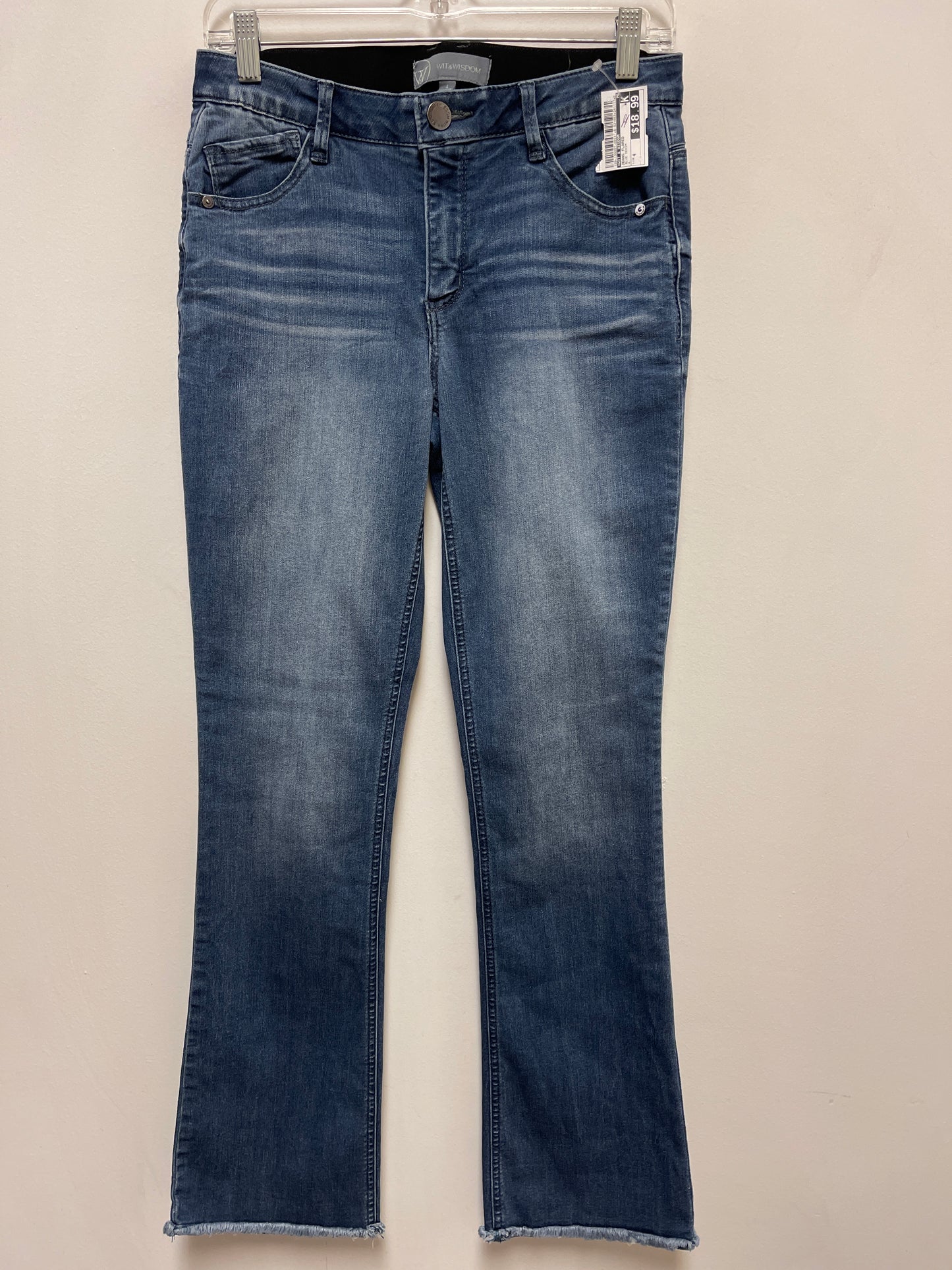 Jeans Flared By Wit & Wisdom In Blue Denim, Size: 4