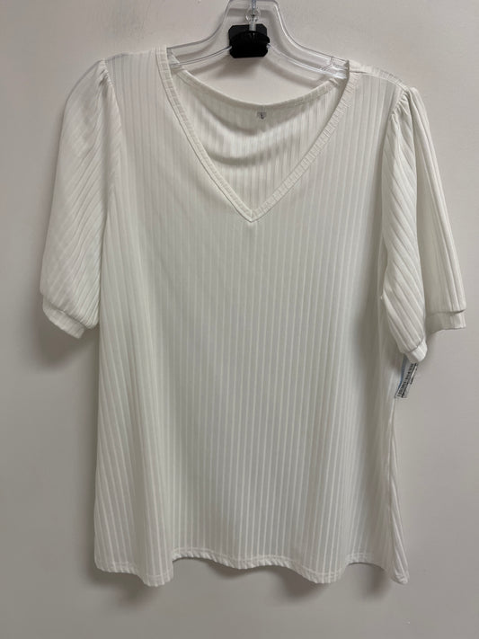 Top Short Sleeve By Clothes Mentor In White, Size: L