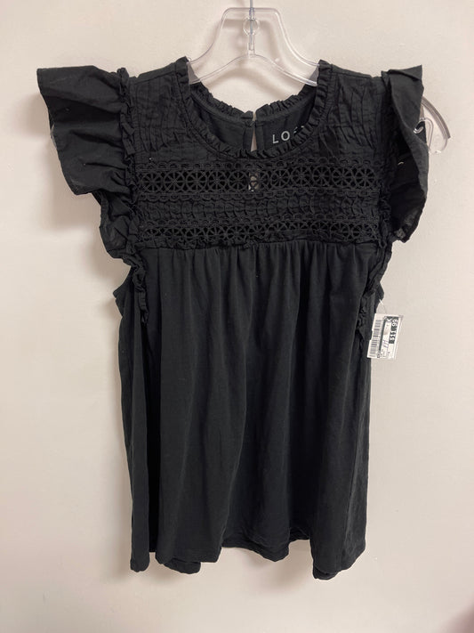 Top Short Sleeve By Loft In Black, Size: M