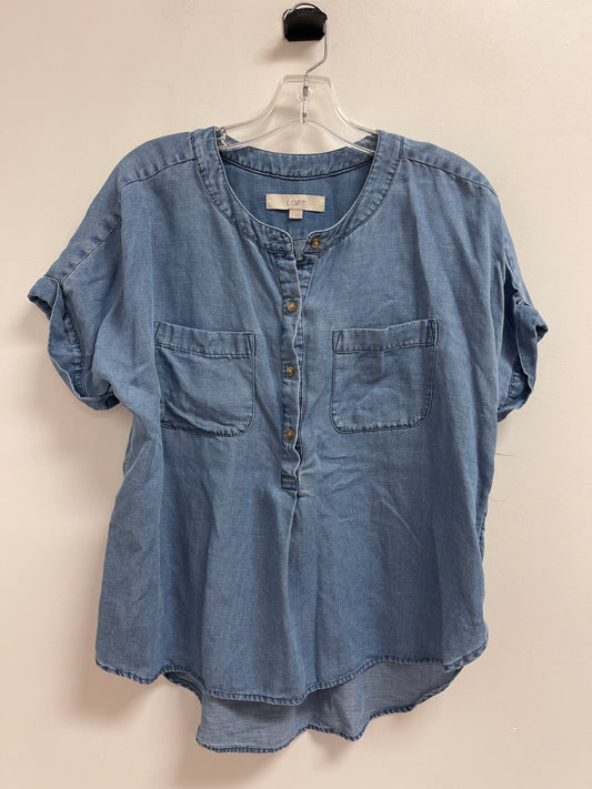 Top Short Sleeve By Loft In Blue, Size: S