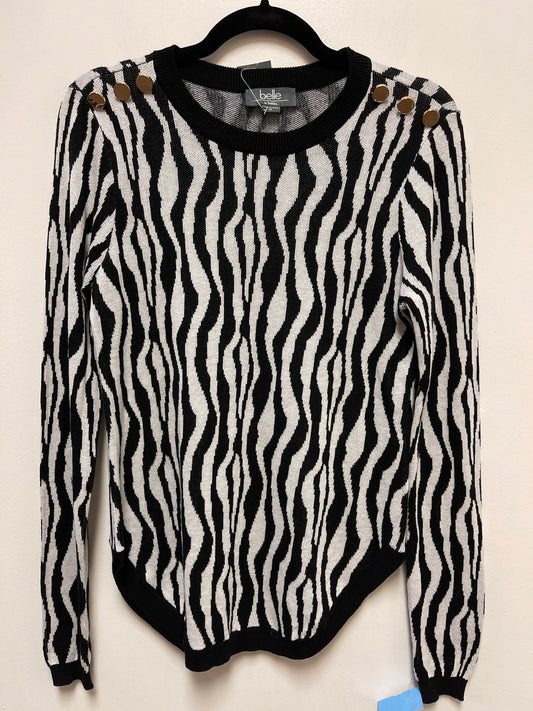 Top Long Sleeve By Belldini In Black & White, Size: M