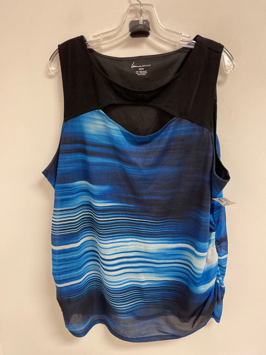 Top Sleeveless By Lane Bryant In Black & Blue, Size: 3x