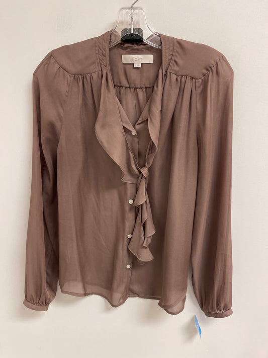 Top Long Sleeve By Loft In Brown, Size: S