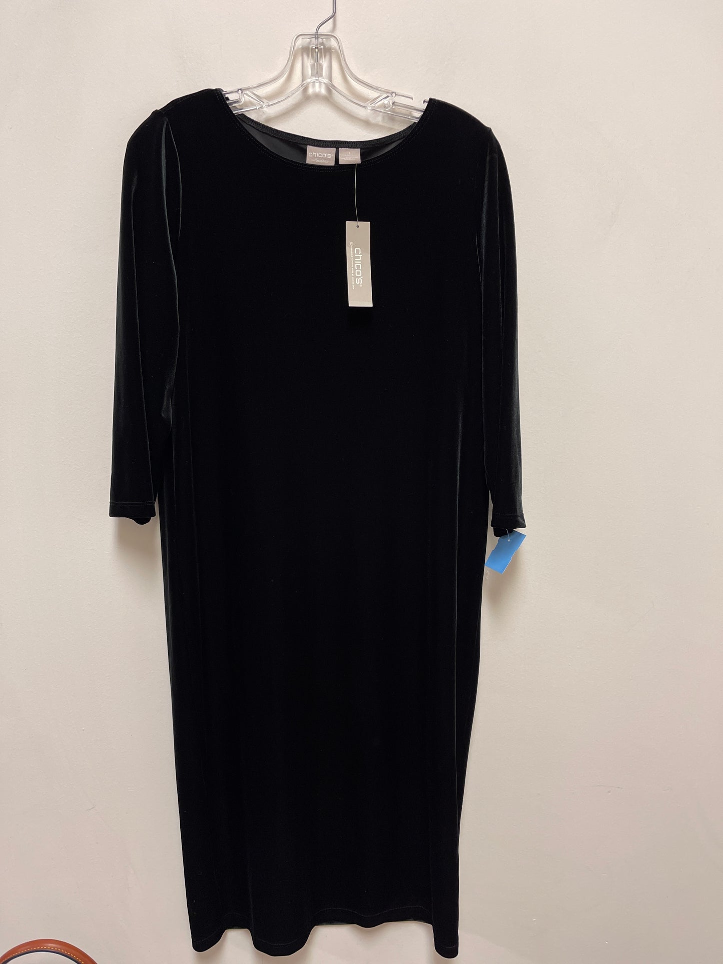 Dress Casual Midi By Chicos In Black, Size: M