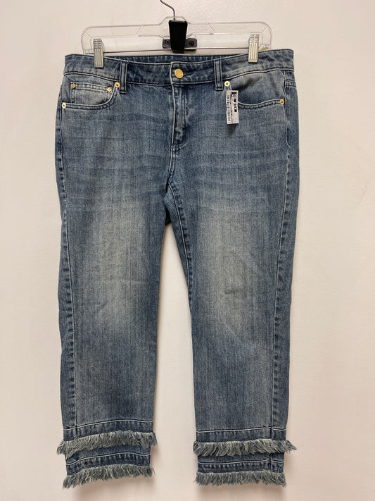 Jeans Cropped By Michael By Michael Kors In Blue Denim, Size: 8