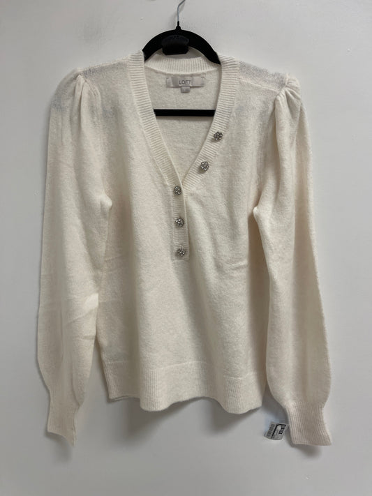 Cardigan By Loft In Cream, Size: S