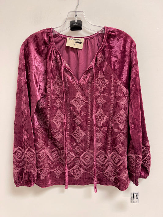 Top Long Sleeve By Savanna Jane In Pink, Size: S