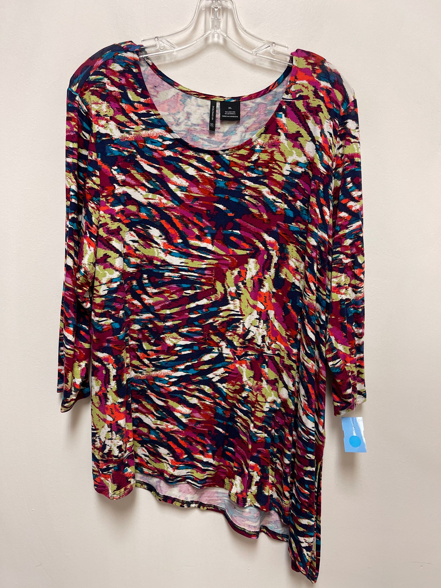 Top Long Sleeve By New Directions In Multi-colored, Size: Xl