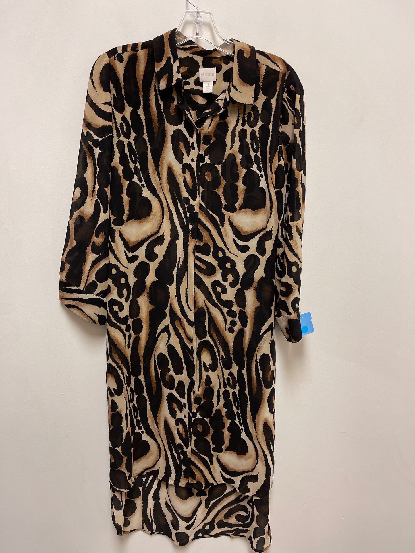 Dress Casual Midi By Chicos In Animal Print, Size: M