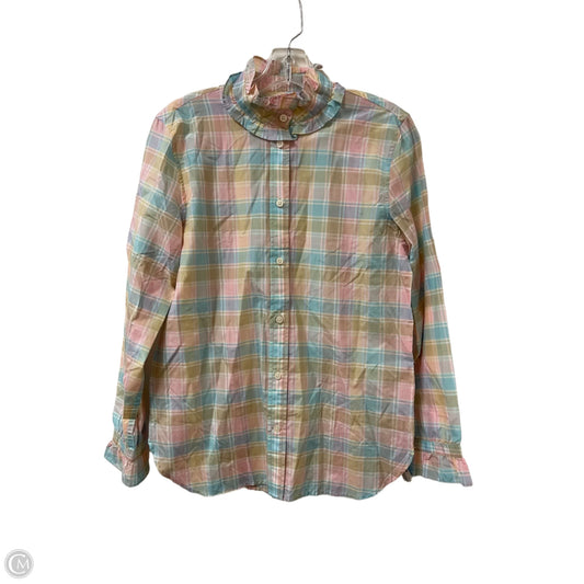 Blouse Long Sleeve By J. Crew In Pink & Yellow, Size: S