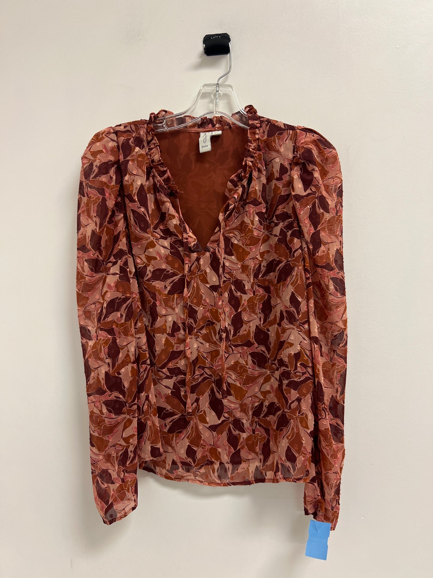 Top Long Sleeve By Joie In Purple & Tan, Size: S