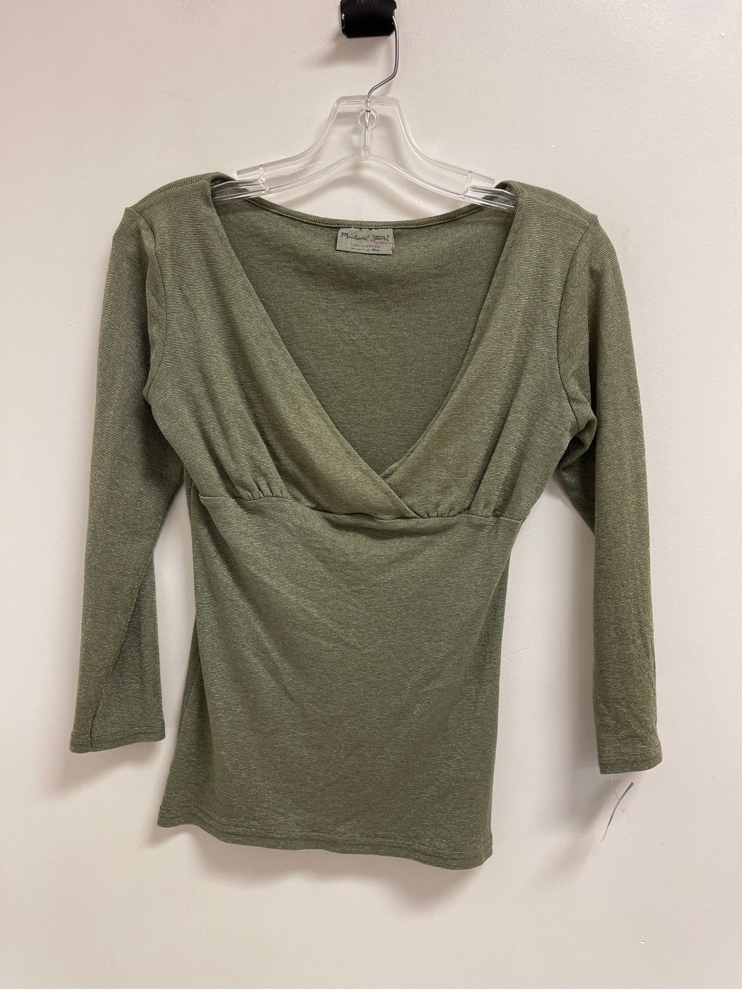 Top Long Sleeve By Michael Stars In Green, Size: Osfm