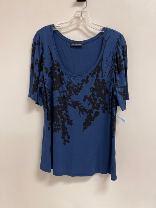 Top Short Sleeve By Inc In Black & Blue, Size: Xl