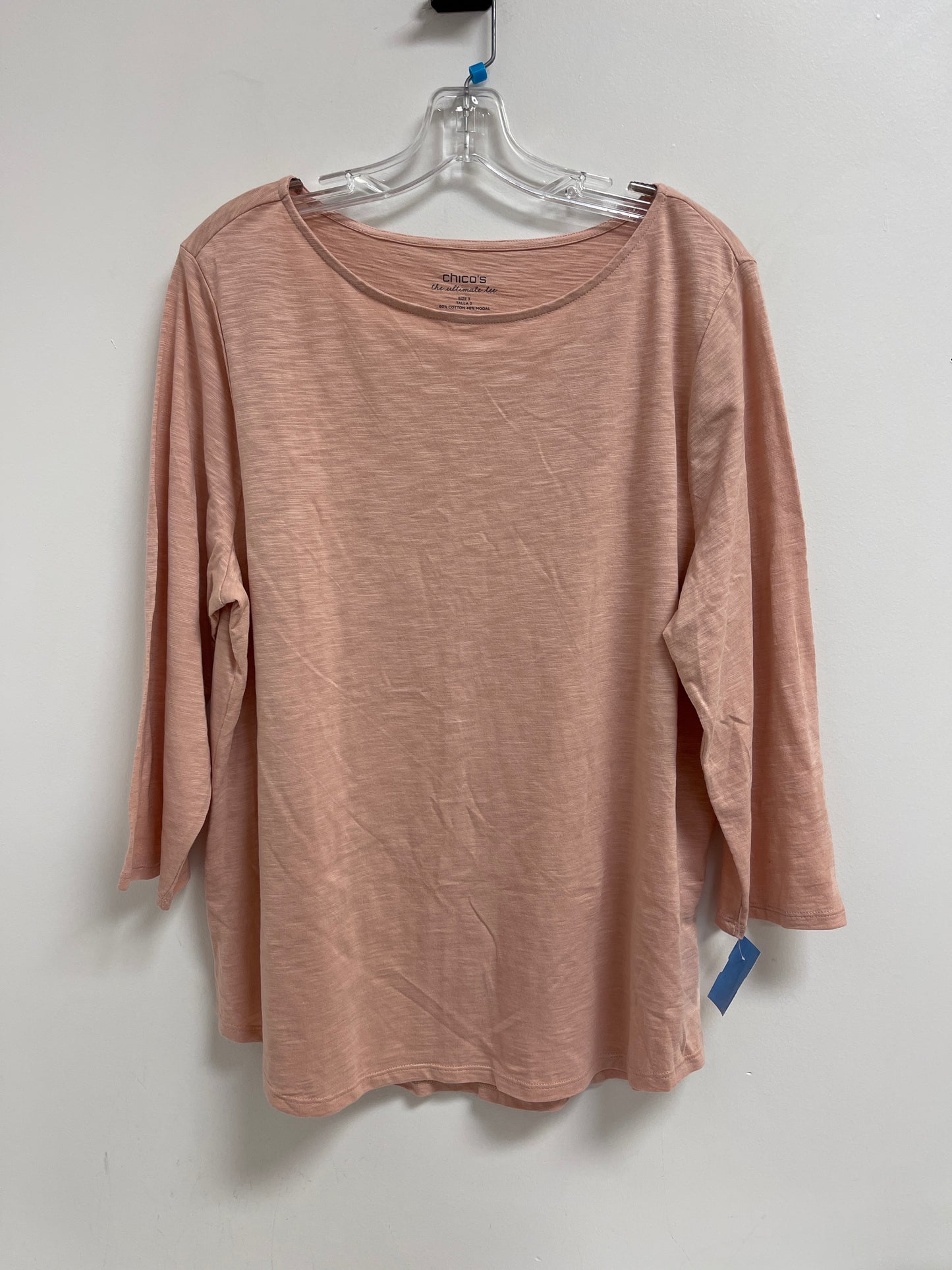 Top Long Sleeve Basic By Chicos In Pink, Size: Xl