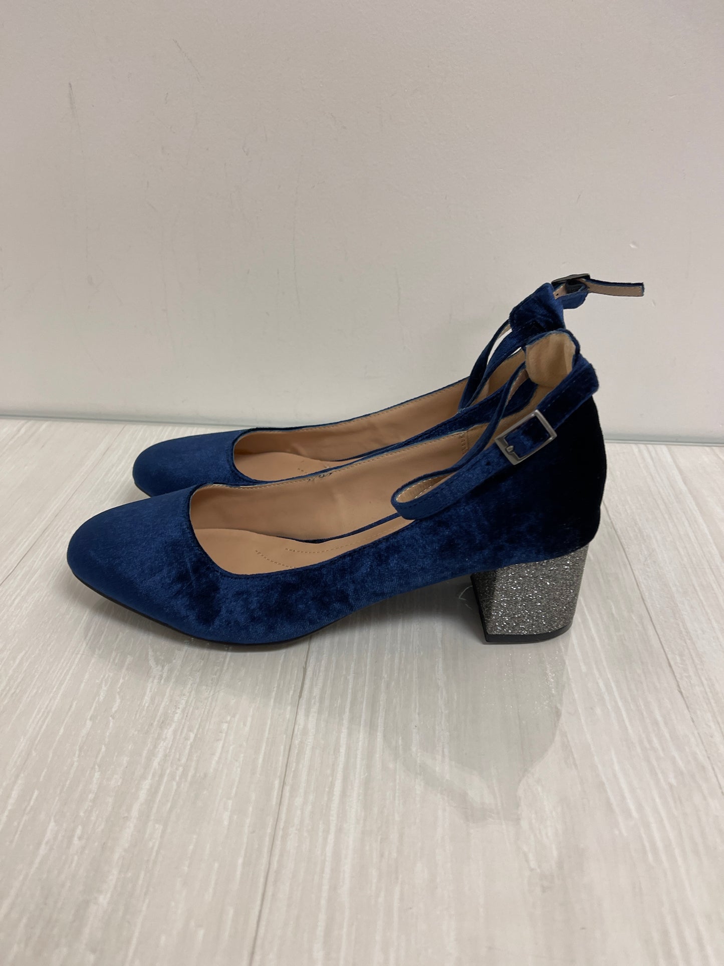 Shoes Heels Block By Andrew Gellar In Blue, Size: 9