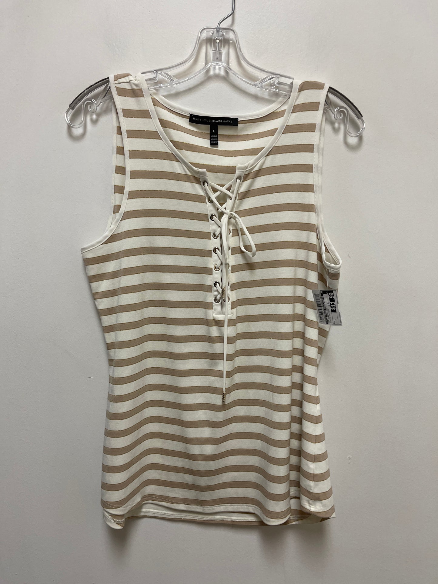 Top Sleeveless By White House Black Market In Striped Pattern, Size: L