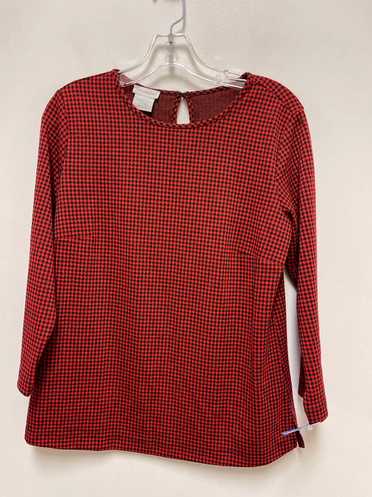 Top Long Sleeve By Van Heusen In Black & Red, Size: S