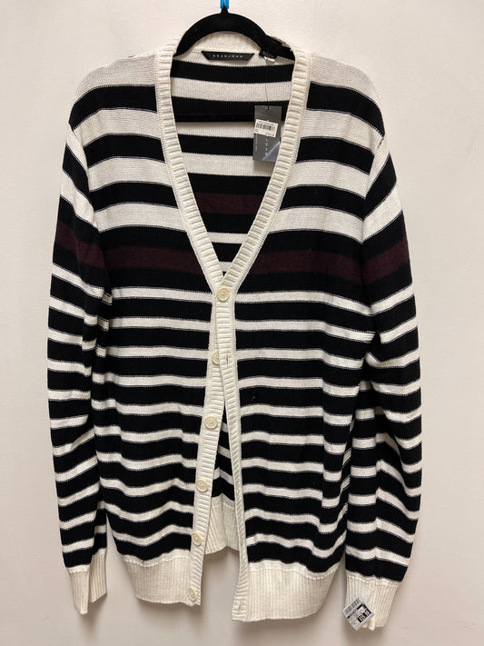 Sweater Cardigan By Clothes Mentor In Striped Pattern, Size: Xl