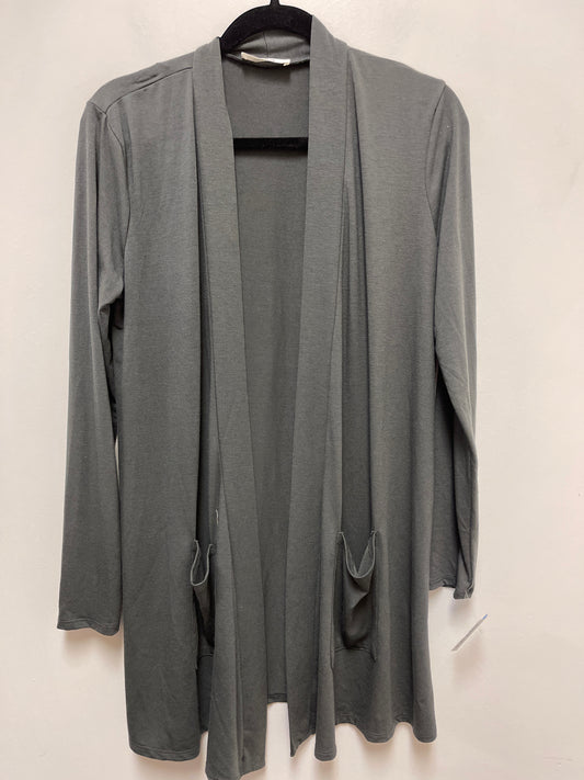 Sweater Cardigan By Zenana Outfitters In Grey, Size: L