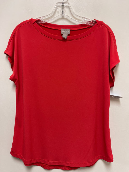 Top Short Sleeve By Chicos In Red, Size: M