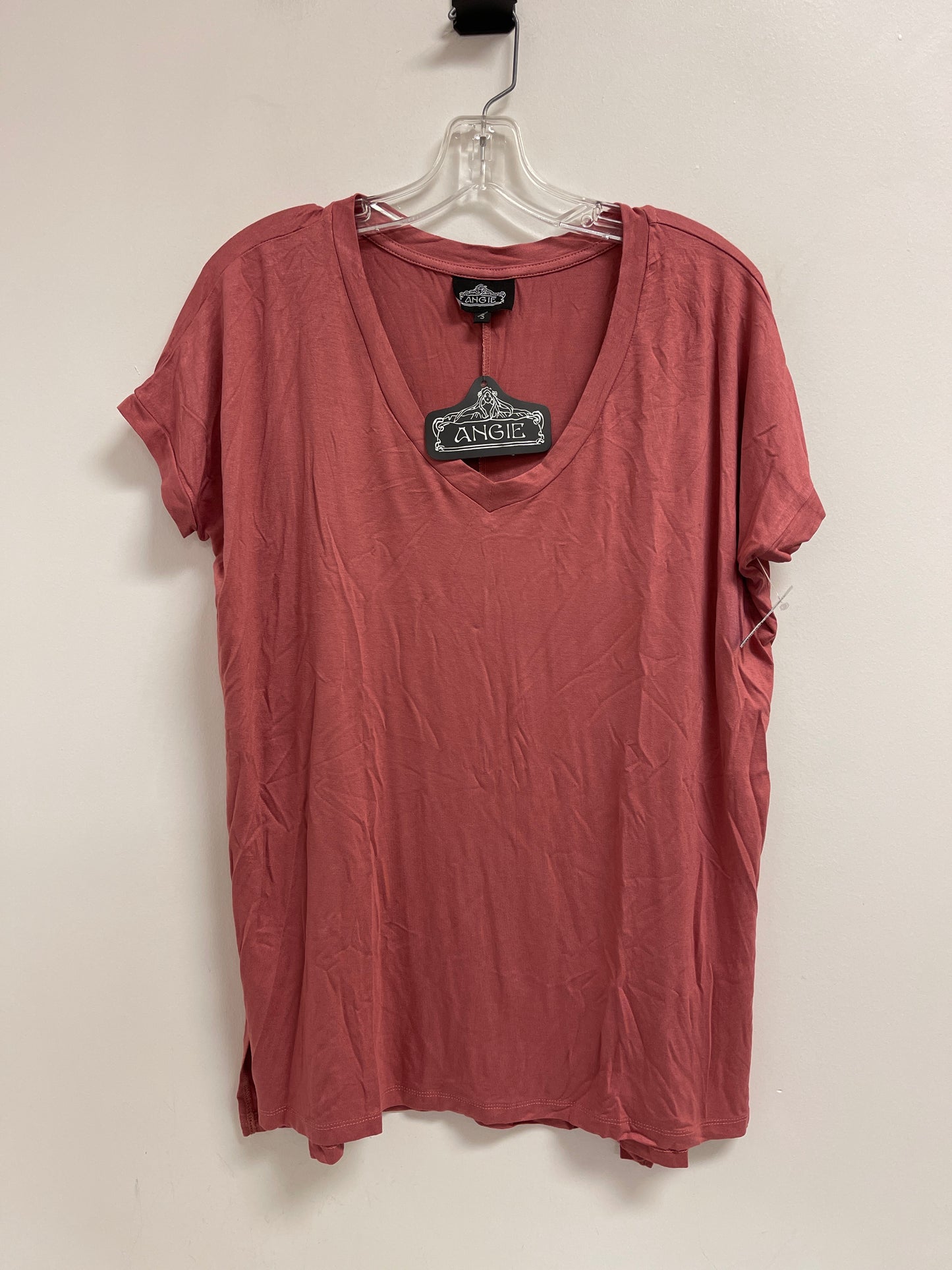 Top Short Sleeve By Angie In Pink, Size: S