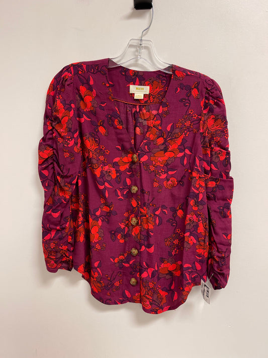 Top Long Sleeve By Maeve In Purple & Red, Size: Xs