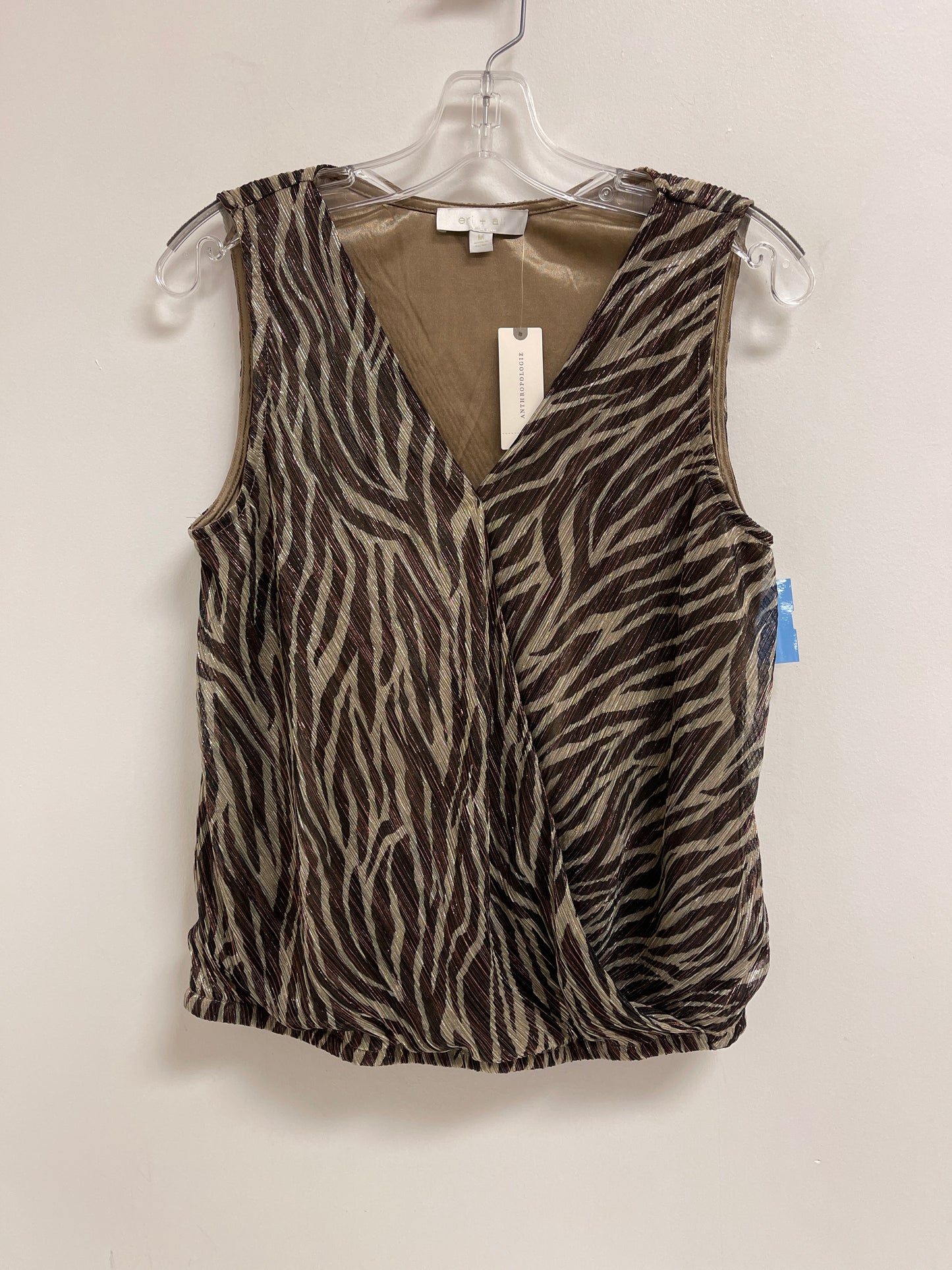 Top Sleeveless By Eri + Ali In Brown, Size: M