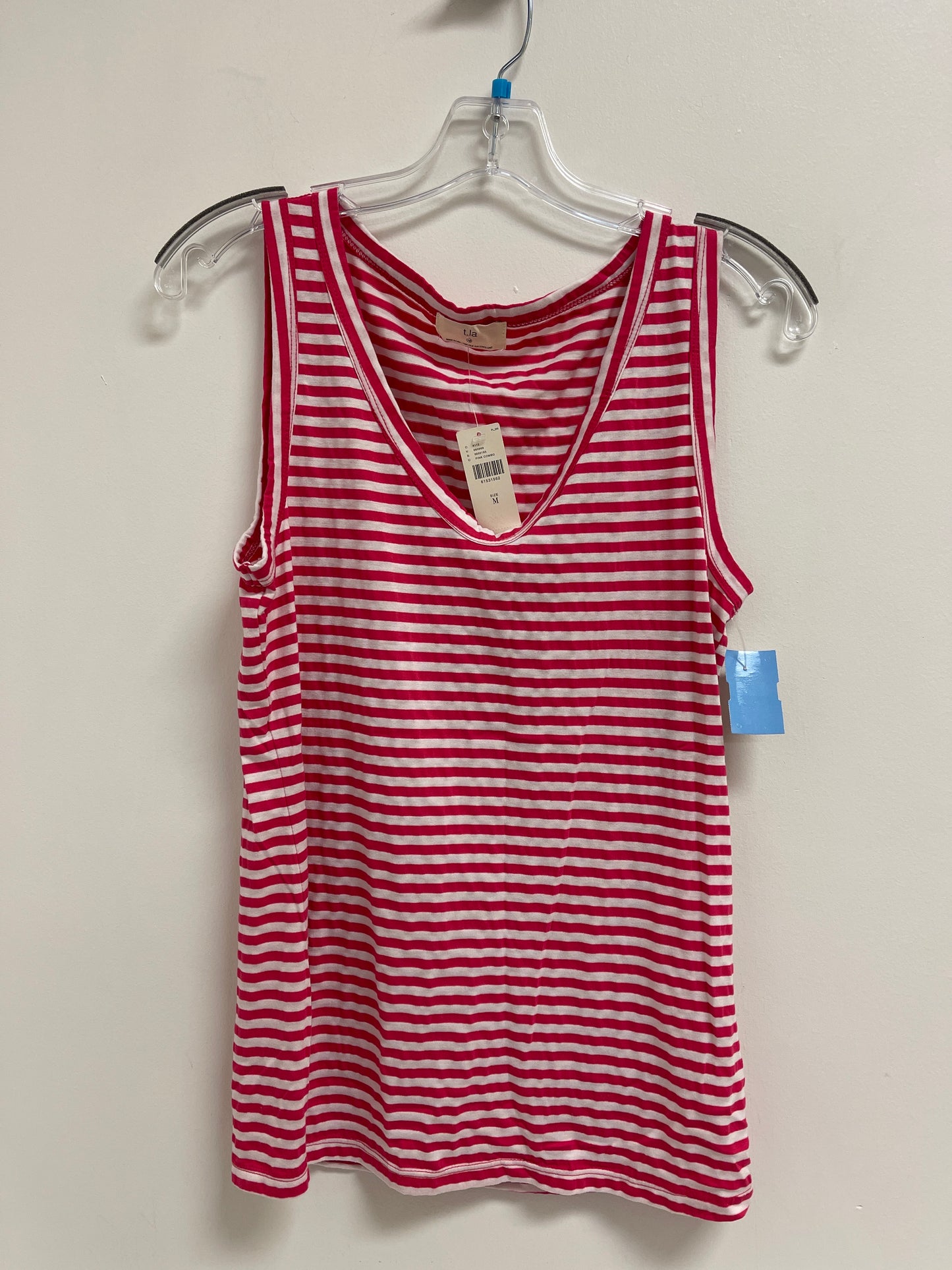 Top Sleeveless By T.la In Pink & White, Size: M