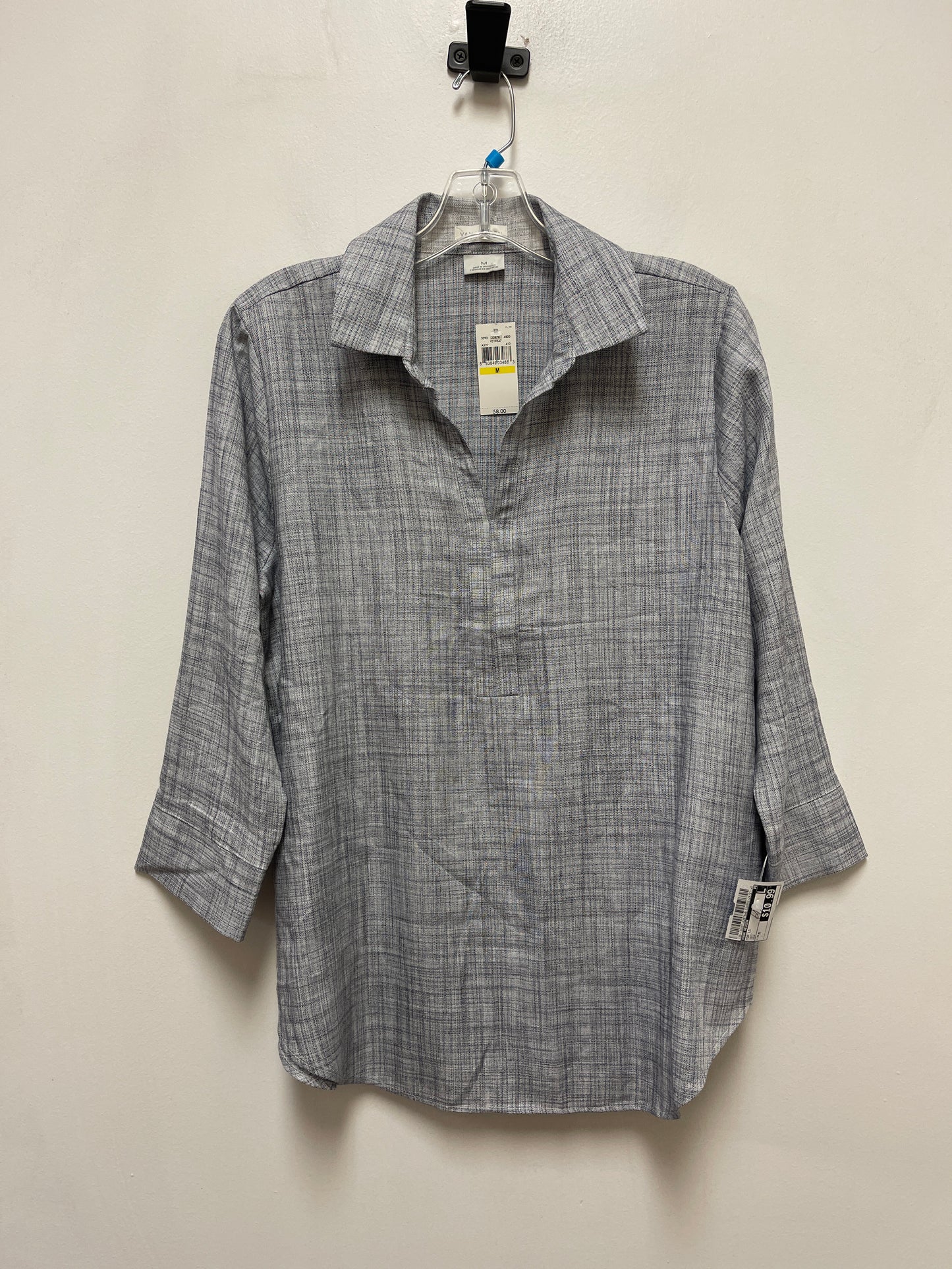 Top Long Sleeve By Van Heusen In Grey, Size: M