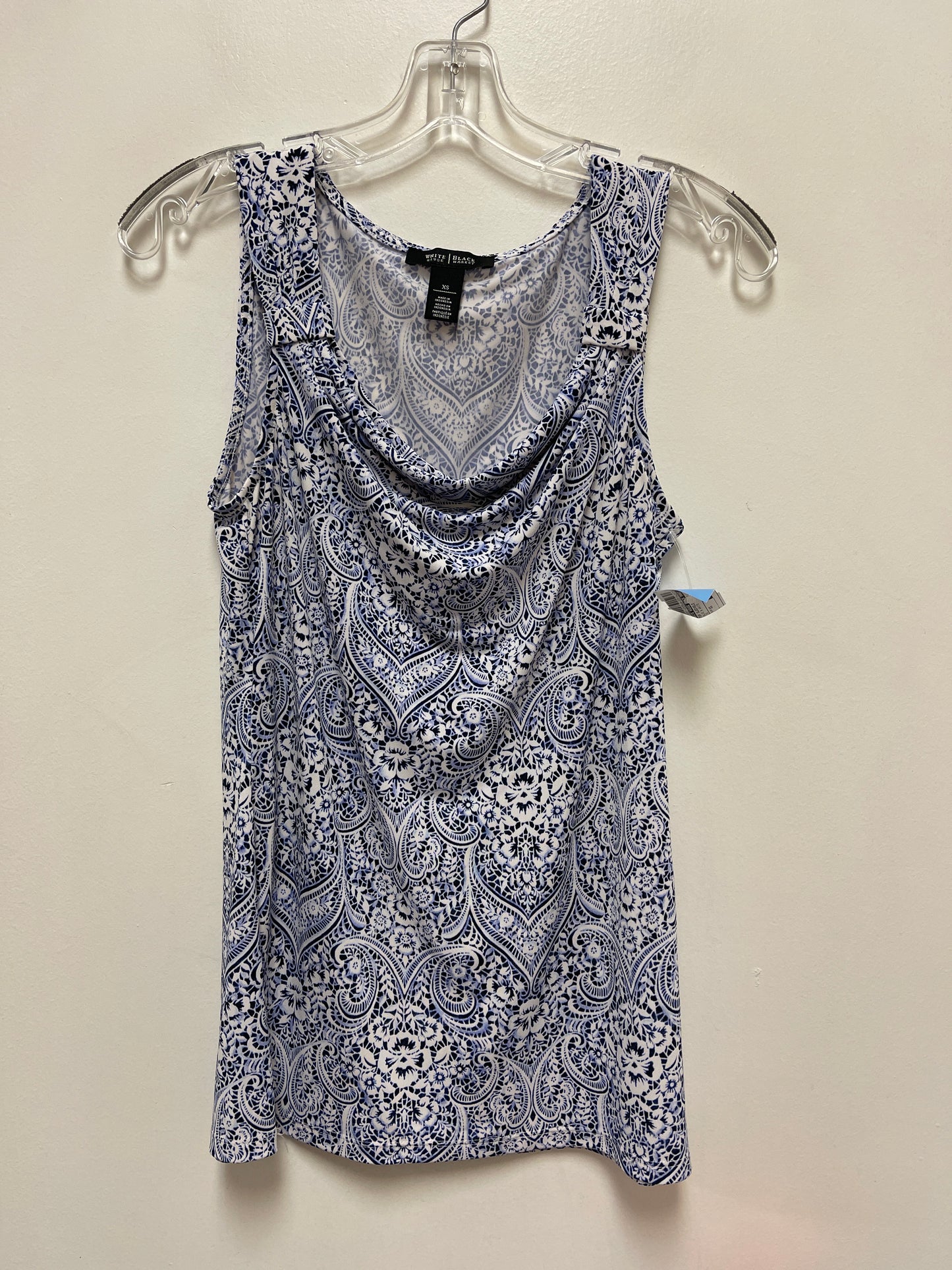 Top Sleeveless By White House Black Market In Blue & White, Size: Xs