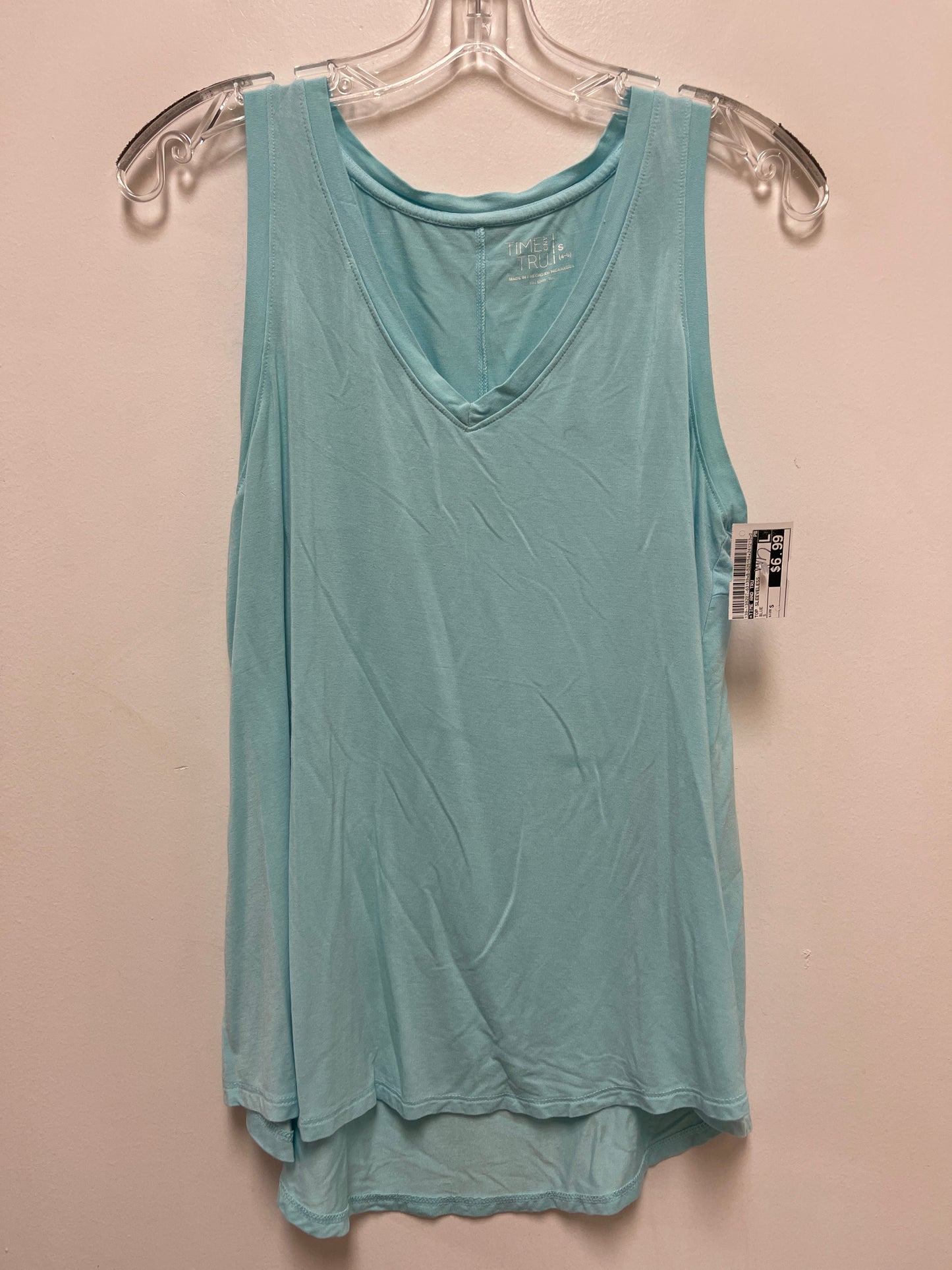 Top Sleeveless By Time And Tru In Blue, Size: S