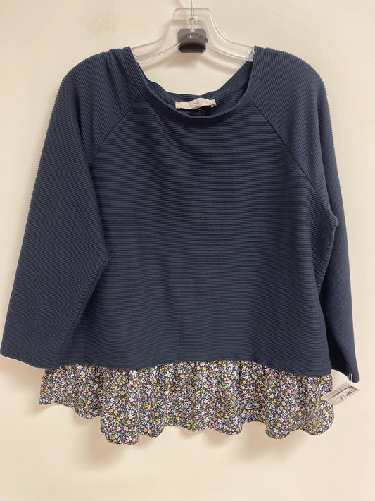 Top Long Sleeve By Loft In Navy, Size: L