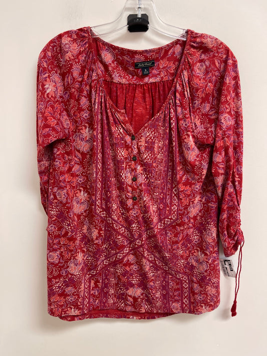 Top Long Sleeve By Lucky Brand In Red, Size: S