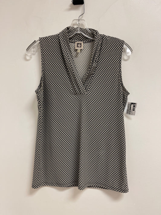 Top Sleeveless By Anne Klein In Grey & White, Size: S