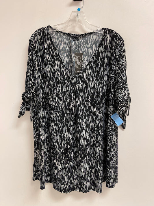 Top Short Sleeve By Clothes Mentor In Black & Grey, Size: 2x