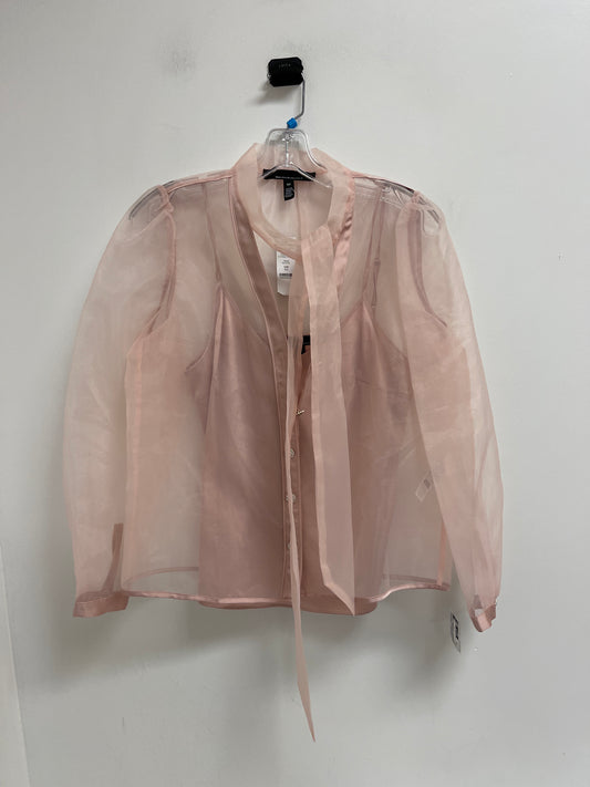 Blouse Long Sleeve By White House Black Market In Pink, Size: Xs