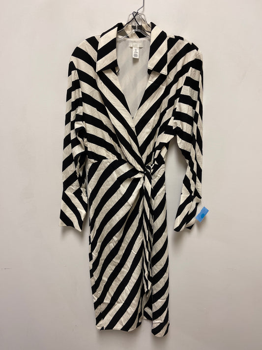 Dress Casual Maxi By H&m In Black & Cream, Size: S